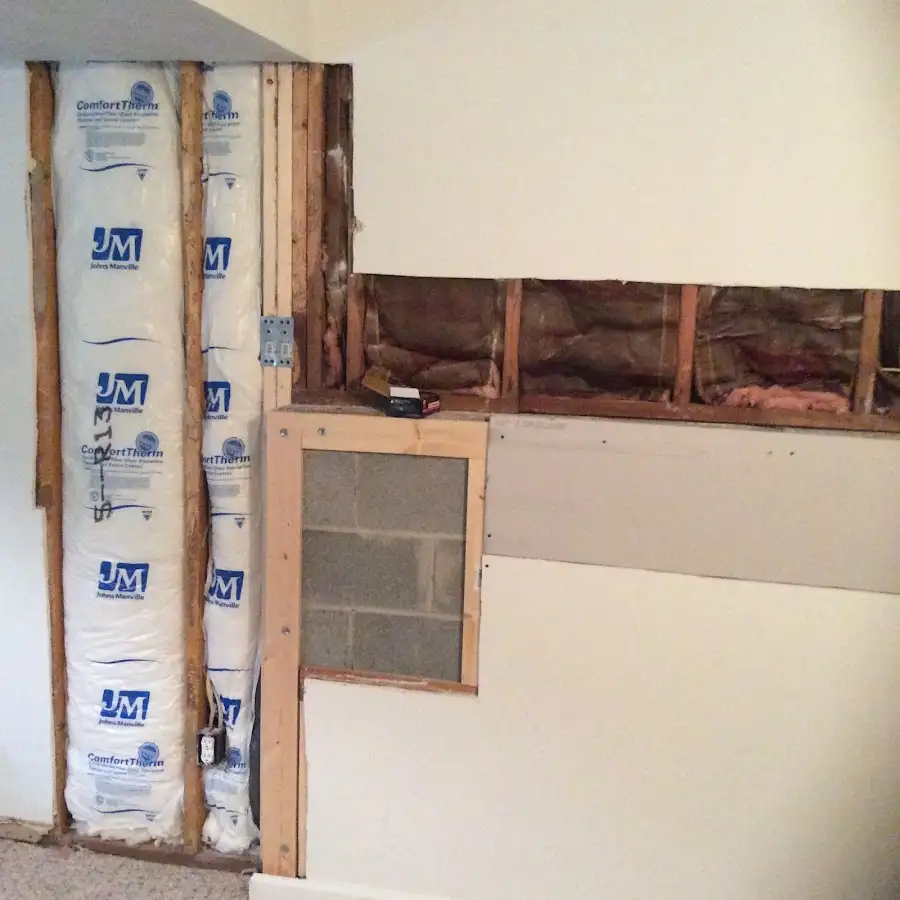 Wall insulation replacement during Basement Flood Cleanup in Elk Plain